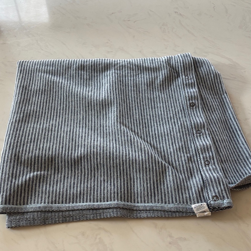 Lululemon Athletics Blue Stripe Button Adjustable Scarf Wrap